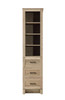 Elegant Furniture and Lighting 16 Inch Bath Storage Glass Cabinet In Natural Oak (SC280216NT)