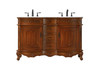 Elegant Furniture and Lighting 54 Inch Double Bathroom Vanity In Teak (VF10154DTK-VW)