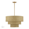 Weavington 6 Light Antique Gold Leaf Large Pendant Chandelier (60596-48)
