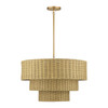 Weavington 6 Light Antique Gold Leaf Large Pendant Chandelier (60596-48)