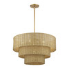 Weavington 6 Light Antique Gold Leaf Large Pendant Chandelier (60596-48)