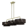 Florell 3 Light Antique Brass Extra Large Linear Chandelier (49143-01)