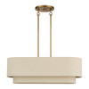 Bellingham 3 Light Antique Gold Leaf Medium Linear Chandelier (58872-48)