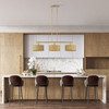 Weavington 3 Light Antique Gold Leaf Extra Large Linear Chandelier (60585-48)