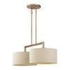 Bellingham 2 Light Antique Gold Leaf Large Linear Chandelier (52262-48)