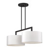 Meridian 2 Light Black Large Linear Chandelier (45492-04)