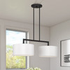 Meridian 2 Light Black Large Linear Chandelier (45492-04)