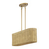 Weavington 3 Light Antique Gold Leaf Medium Linear Chandelier (60586-48)
