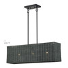 Weavington 3 Light Black Medium Linear Chandelier (60552-04)