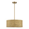 Weavington 3 Light Antique Gold Leaf Pendant Chandelier (60043-48)