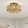 Weavington 3 Light Antique Gold Leaf Large Semi-Flush (60047-48)