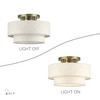 Manorwood 3 Light Antique Brass Large Semi-Flush (41944-01)