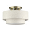 Manorwood 3 Light Antique Brass Large Semi-Flush (41944-01)