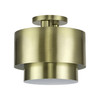 Zolana 2 Light Antique Brass Medium Semi-Flush (40054-01)