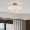 Monroe 2 Light Antique Brass Medium Semi-Flush (51083-01)
