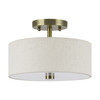 Monroe 2 Light Antique Brass Medium Semi-Flush (52133-01)
