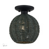 Deluna 1 Light Black Small Semi-Flush (60156-04)