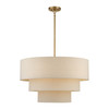 Bellingham 5 Light Antique Gold Leaf Medium Pendant Chandelier (58878-48)