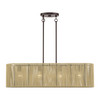 Goldiemesh 4 Light English Bronze Large Linear Chandelier (53194-92)