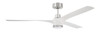 Phoebe 60" 3-Blade Ceiling Fan in White/Polished Nickel w/ White Blades; Light Kit Included (optional); WiFi Sold Separately (PHB60WPLN3-NWF)