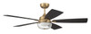 Chandler 52" 5-Blade Ceiling Fan in Satin Brass w/ Flat Black/Black Walnut Blades; Integrated Light Kit; WiFi Sold Separately (CHS52SB5-NWF)