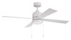 Energy Star McCoy 52" 4-Blade Ceiling Fan in White w/ White Blades; Light Kit Included (Optional) (EMCY52W4-PC)