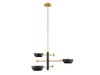 Savoy House 3-Light Chandelier in Matte Black and Natural Brass (M100143MBKNB)
