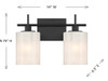 Savoy House 2-Light Bathroom Vanity Light in Matte Black (M80083MBK)