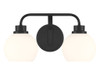 Savoy House 2-Light Bathroom Vanity Light in Matte Black (M80080MBK)