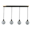 Artcraft Lighting Gem Collection 4-Light Island/Pool Table Black and Brushed Brass (AC11874SW)