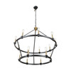 Artcraft Lighting Notting Hill Collection 15-Light Chandelier Black and Brushed Brass (AC11985BB)