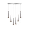Artcraft Lighting Sunnyvale Collection 6-Light Island Light Pearl Black and Smoke (AC6826SM)