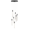 Artcraft Lighting Celine 7 Light Integrated LED Chandelier, Black with Laser Lined Glass Rods (AC12147BK)