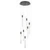 Artcraft Lighting Celine 7 Light Integrated LED Chandelier, Black with Laser Lined Glass Rods (AC12147BK)