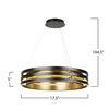 Artcraft Lighting Toledo Collection 1-Light 44.5" Chandelier Black and Brushed Brass (AC6750BB)