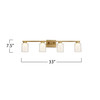 Artcraft Lighting Saville Collection 4-Light Bathroom Vanity Fixture Brass (AC7394BR)