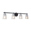 Artcraft Lighting Essex Collection 4-Light Bathroom Vanity Fixture Black and Chrome (AC11934NB)