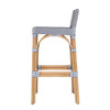 Butler Specialty Company Serienna 30 in. Seat Height Rectangular Rattan Low Back Bar Stool, Gray and White Dot (6282329)