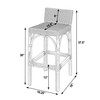 Butler Specialty Company Serienna 30 in. Seat Height Rectangular Rattan Low Back Bar Stool, Gray and White Dot (6282329)