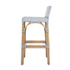 Butler Specialty Company Serienna 30 in. Seat Height Rectangular Rattan Low Back Bar Stool, White and Gray (6282266)