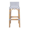 Butler Specialty Company Serienna 30 in. Seat Height Rectangular Rattan Low Back Bar Stool, White and Gray (6282266)