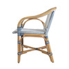 Butler Specialty Company Portofino 18.75 in. Seat Height Rattan Arm Chair, White and Navy (6285291)