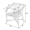 Butler Specialty Company Portofino 18.75 in. Seat Height Rattan Arm Chair, White and Navy (6285291)