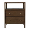 Butler Specialty Company Mendel 21.25 in. W Rectangular Wood 2 Drawer Narrow Nightstand with Open Shelf, Walnut (6276513)