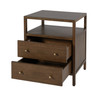 Butler Specialty Company Mendel 21.25 in. W Rectangular Wood 2 Drawer Narrow Nightstand with Open Shelf, Walnut (6276513)