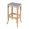 Butler Specialty Company Laguna 30.5 in. Seat Height Rectangular Rattan Backless Bar Stool, Gray and White (6288329)