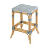 Butler Specialty Company Laguna 24.5 in. Seat Height Rectangular Rattan Backless Counter Stool, White and Navy (6287291)