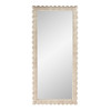 Butler Specialty Company Flora 32 in. W x 69.5 in. H Rectangular Scalloped  Rattan Floor Mirror, Off-White (9766527)