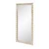 Butler Specialty Company Flora 32 in. W x 69.5 in. H Rectangular Scalloped  Rattan Floor Mirror, Off-White (9766527)