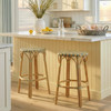 Butler Specialty Company Ballito 30 in. Seat Height Oval Rattan Bar Stool with Footrest, Yellow and Brown (6284519)